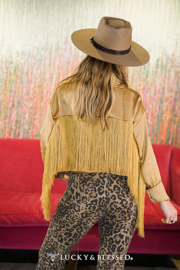 Gold Fringe Button Down