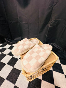 Mocha Checkerboard Slippers